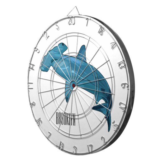 Afbeelding van hamerhaaienhaai cartoon dartbord (Voorkant Rechts)