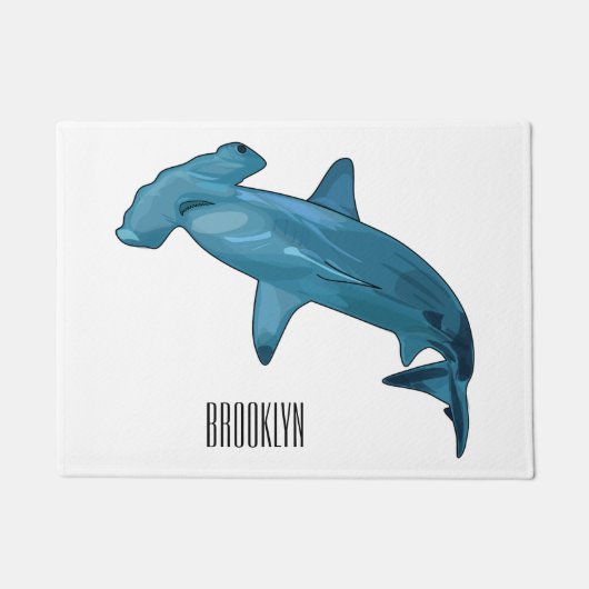 Afbeelding van hamerhaaienhaai cartoon deurmat (Voorkant)