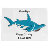 Afbeelding van hamerhaaienhaai cartoon groot cadeauzakje (Achterkant)