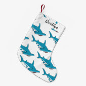 Afbeelding van hamerhaaienhaai cartoon kleine kerstsok (Voorkant (Hangend))
