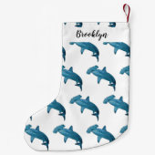 Afbeelding van hamerhaaienhaai cartoon kleine kerstsok (Achterkant)