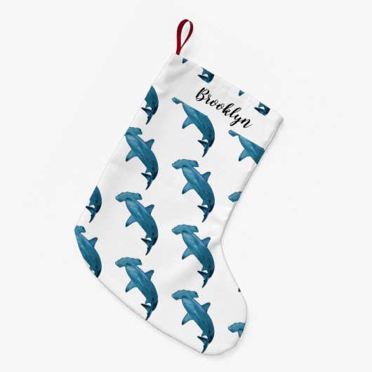 Afbeelding van hamerhaaienhaai cartoon kleine kerstsok (Voorkant (Hangend))