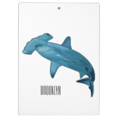 Afbeelding van hamerhaaienhaai cartoon klembord (Achterkant)