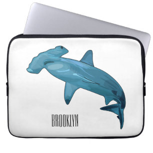 Afbeelding van hamerhaaienhaai cartoon laptop sleeve
