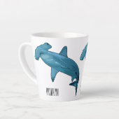 Afbeelding van hamerhaaienhaai cartoon latte mok (Linkerhoek)