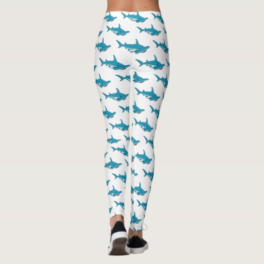 Afbeelding van hamerhaaienhaai cartoon leggings (Achterkant)