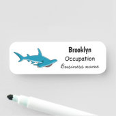 Afbeelding van hamerhaaienhaai cartoon naamplaatje (In situ)