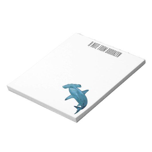 Afbeelding van hamerhaaienhaai cartoon notitieblok (Linkerzijde)