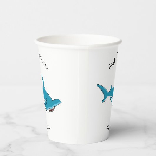 Afbeelding van hamerhaaienhaai cartoon papieren bekers (Rechts)