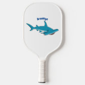 Afbeelding van hamerhaaienhaai cartoon pickleball paddle (Achterkant)