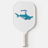 Afbeelding van hamerhaaienhaai cartoon pickleball paddle (Voorkant)