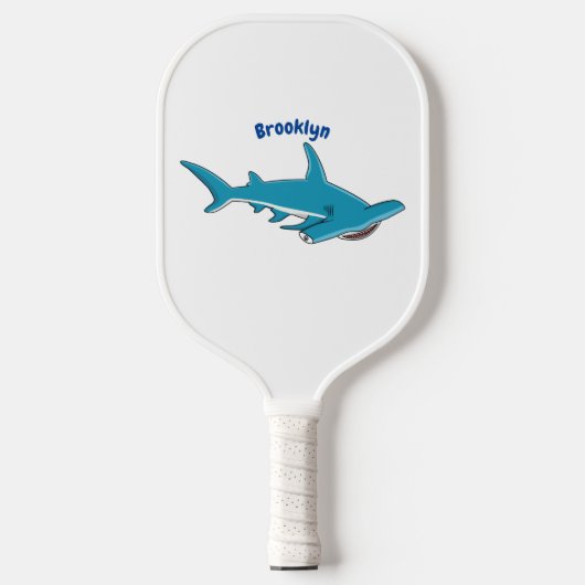Afbeelding van hamerhaaienhaai cartoon pickleball paddle (Voorkant)