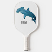 Afbeelding van hamerhaaienhaai cartoon pickleball paddle (Voorkant)