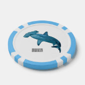 Afbeelding van hamerhaaienhaai cartoon poker chips (Enkel)