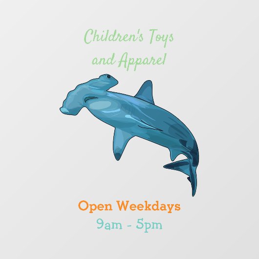 Afbeelding van hamerhaaienhaai cartoon raamsticker (Vel)