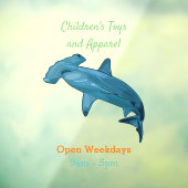 Afbeelding van hamerhaaienhaai cartoon raamsticker (Vel 3)