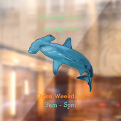 Afbeelding van hamerhaaienhaai cartoon raamsticker (Vel 2)