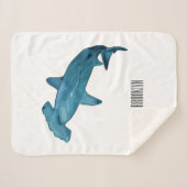 Afbeelding van hamerhaaienhaai cartoon sherpa deken (Voorkant (horizontaal))