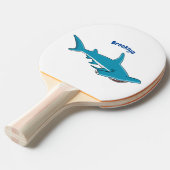 Afbeelding van hamerhaaienhaai cartoon tafeltennisbatje (Voorkant Gekanteld)