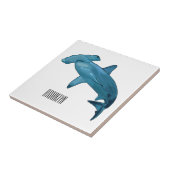 Afbeelding van hamerhaaienhaai cartoon tegeltje (Zijkant)