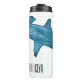 Afbeelding van hamerhaaienhaai cartoon thermosbeker (Voorkant)