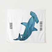 Afbeelding van hamerhaaienhaai cartoon wandkleed (Voorkant (horizontaal))