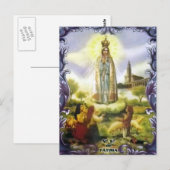 Afbeelding van het beeld Onze Vrouw van Fatima Briefkaart (Voorkant / Achterkant)