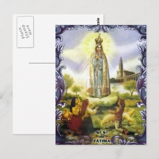 Afbeelding van het beeld Onze Vrouw van Fatima Briefkaart (Voorkant / Achterkant)