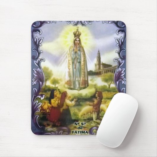 Afbeelding van het beeld Onze Vrouw van Fatima Muismat (Met muis)