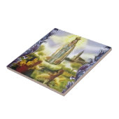 afbeelding van het beeld Onze Vrouw van Fatima Tegeltje (Zijkant)