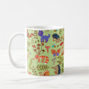 Afbeelding van het bosleven. Flora en fauna. Vinta Koffiemok