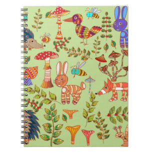 Afbeelding van het bosleven. Flora en fauna. Vinta Notitieboek