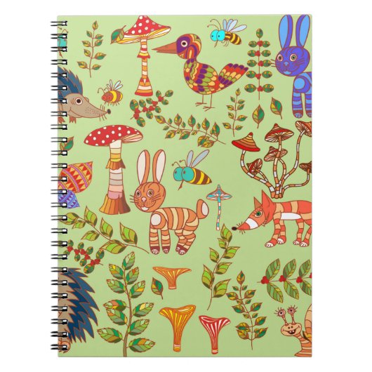 Afbeelding van het bosleven. Flora en fauna. Vinta Notitieboek (Voorkant)