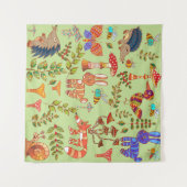 Afbeelding van het bosleven. Flora en fauna. Vinta Wandkleed (Voorkant (horizontaal))