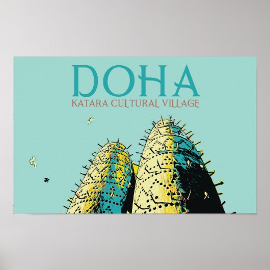 Afbeelding van het culturele dorp Doha Katara Qata Poster (Voorkant)
