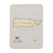 Afbeelding van het eiland Puerto Rico Magneet (Verticaal)
