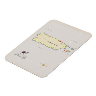 Afbeelding van het eiland Puerto Rico Magneet