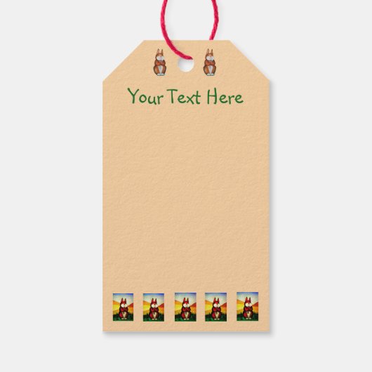 afbeelding van het glimlachen van schattig konijne cadeaulabel (Achterkant)