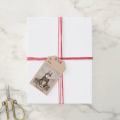 afbeelding van het glimlachen van schattig konijne cadeaulabel (Met Touw)