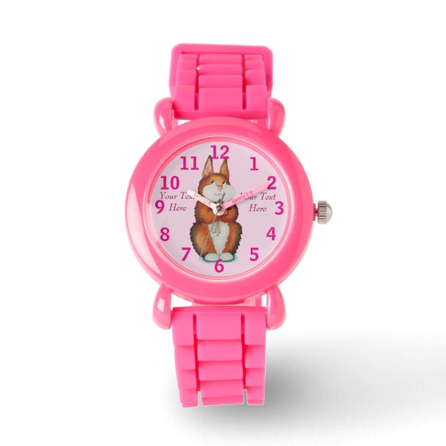 afbeelding van het glimlachen van schattig konijne horloge (Voorkant)
