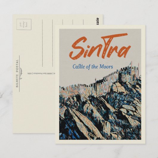 Afbeelding van het kasteel van Sintra Moors Portug Briefkaart (Voorkant / Achterkant)