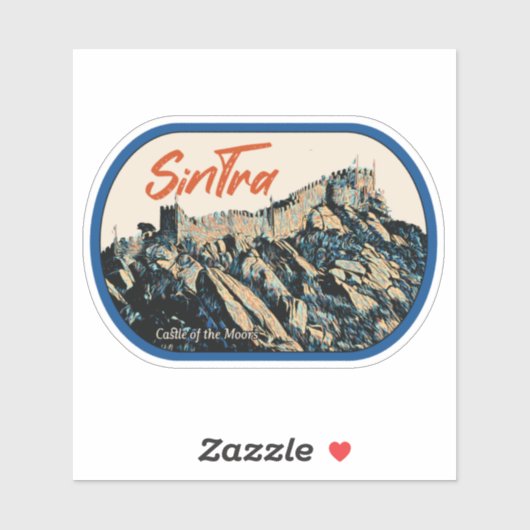 Afbeelding van het kasteel van Sintra Moors Portug Sticker (Vel)