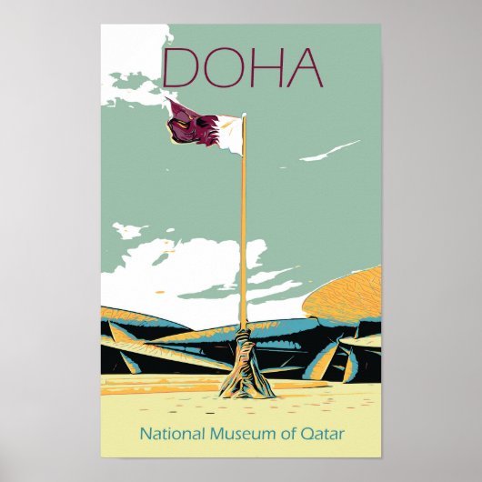 Afbeelding van het Nationaal Museum van Doha Qatar Poster (Voorkant)