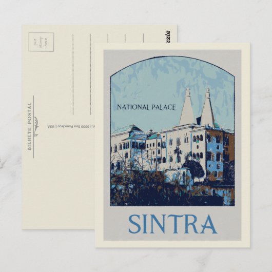 Afbeelding van het Nationaal paleis van Sintra Por Briefkaart (Voorkant / Achterkant)