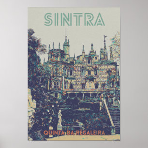 Afbeelding van het Paleis Sintra Regaleira Portuga Poster