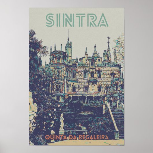 Afbeelding van het Paleis Sintra Regaleira Portuga Poster (Voorkant)
