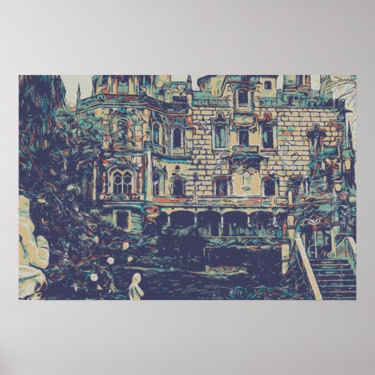 Afbeelding van het Paleis Sintra Regaleira Portuga Poster (Voorkant)