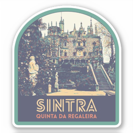 Afbeelding van het paleis Sintra Regaleira Portuga Sticker (Voorkant)