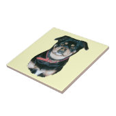 afbeelding van het portret van zwarte en beige doo tegeltje (Zijkant)