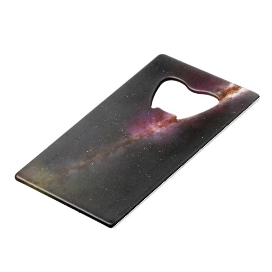Afbeelding van het universum creditkaart flessenopener (Voorkant Gekanteld)